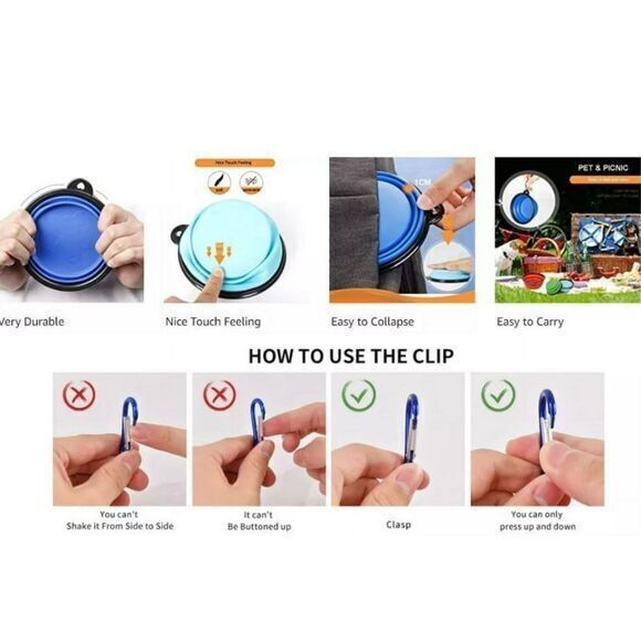 Dog Waste Bags Dispenser with Flashlight with Collapsible Bowl and Bare Bones‎ - Picture 5 of 6